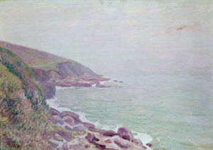 ウェールズの海岸線、霧の朝、1897 作： Alfred Sisley